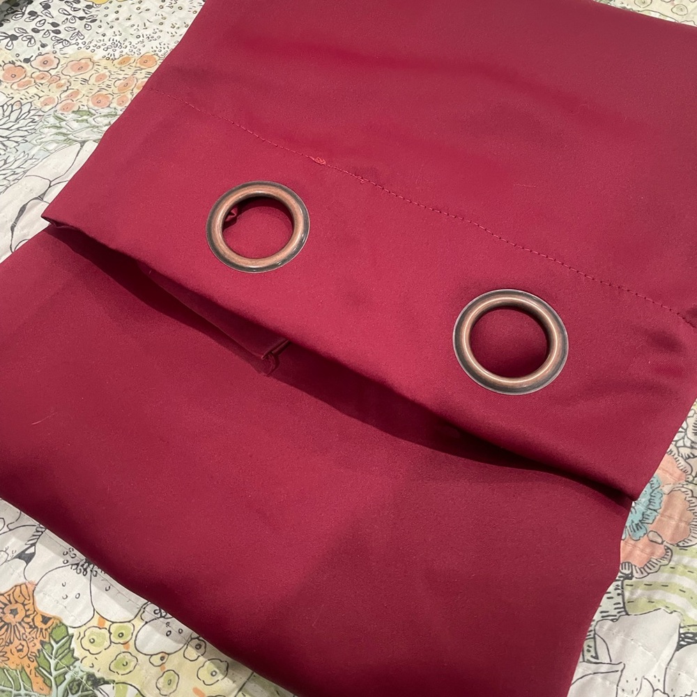 Red Curtain Panel with Grommets